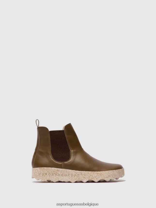 bottes Asportuguesas bottines chelsea caia kaki femmes BXRT6Z165