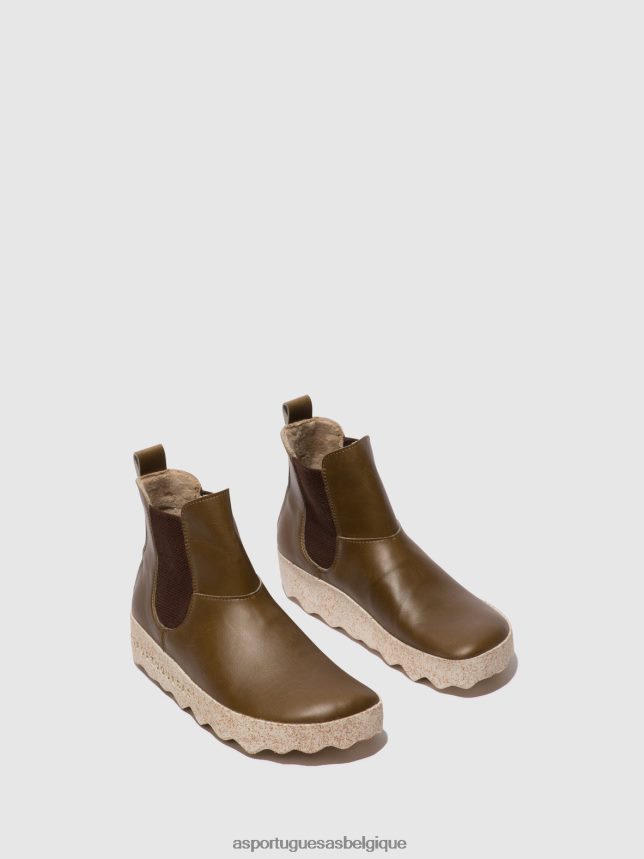 bottes Asportuguesas bottines chelsea caia kaki femmes BXRT6Z165