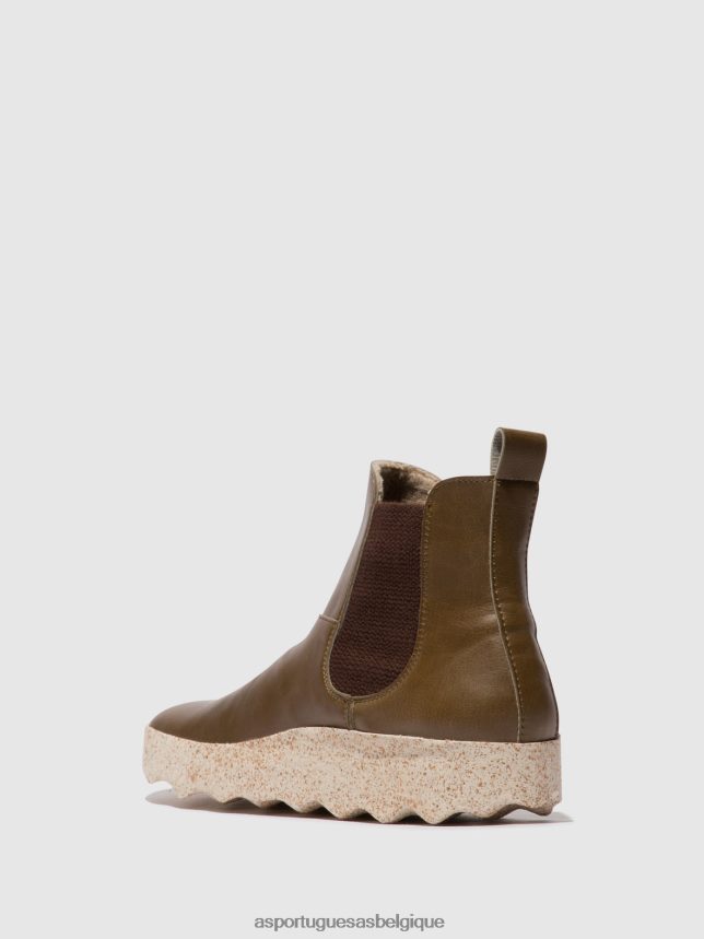 bottes Asportuguesas bottines chelsea caia kaki femmes BXRT6Z165