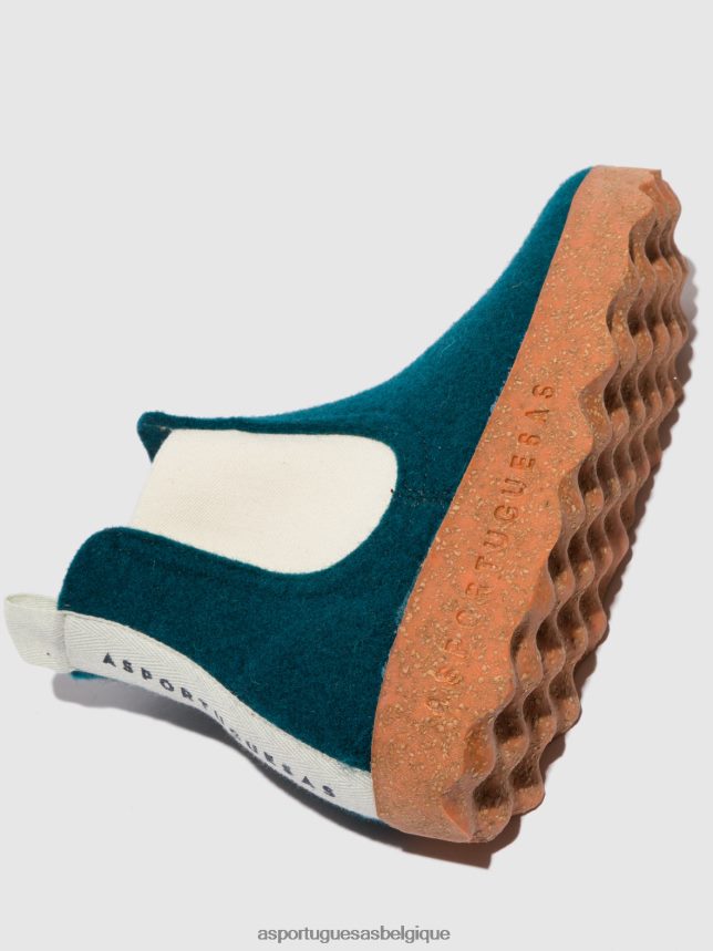 bottes Asportuguesas bottines chelsea caia paon bleu femmes BXRT6Z150