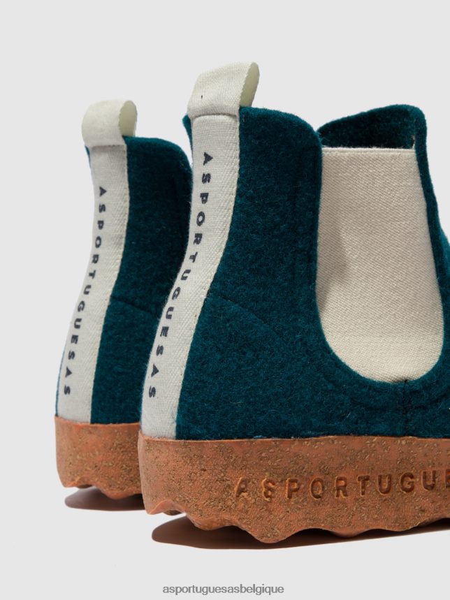 bottes Asportuguesas bottines chelsea caia paon bleu femmes BXRT6Z150