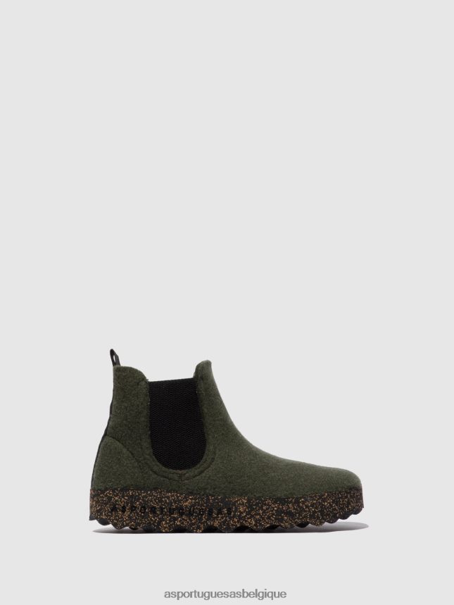 bottes Asportuguesas bottines chelsea caia vert militaire femmes BXRT6Z151