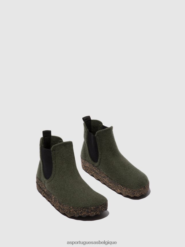 bottes Asportuguesas bottines chelsea caia vert militaire femmes BXRT6Z151