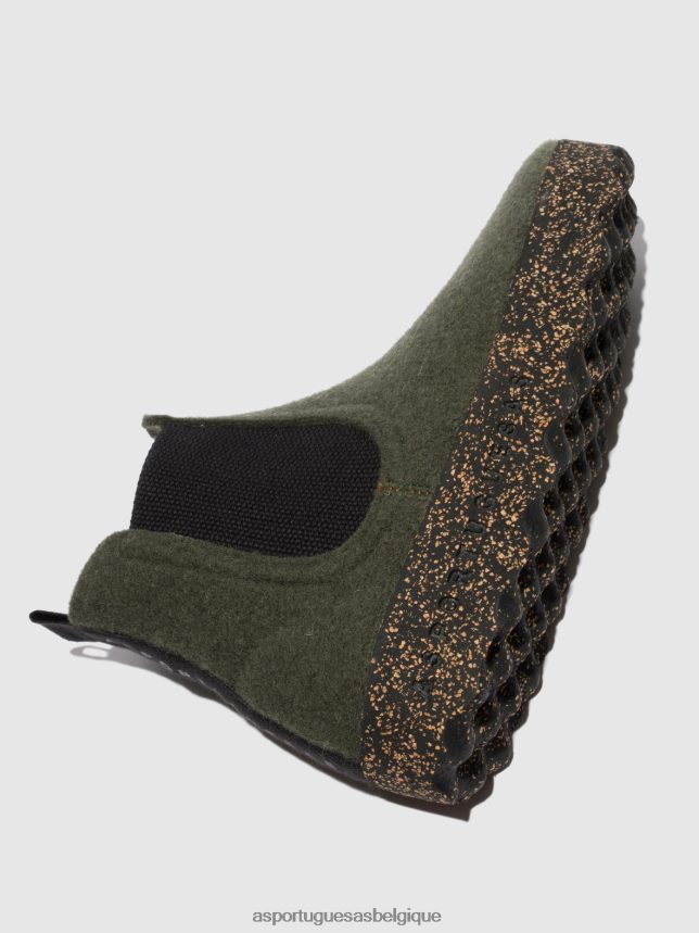 bottes Asportuguesas bottines chelsea caia vert militaire femmes BXRT6Z151
