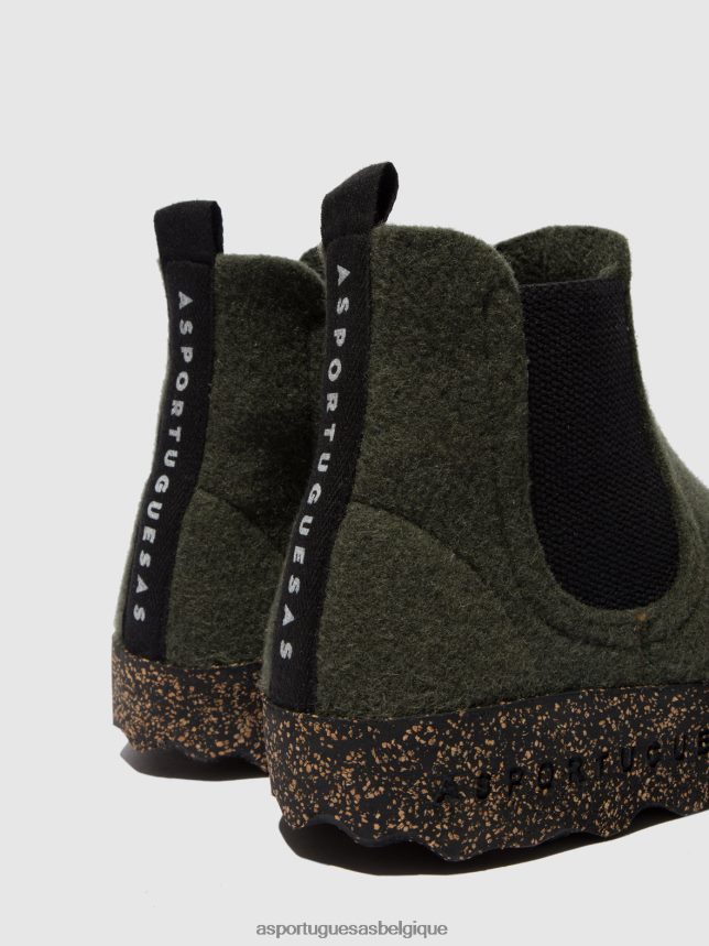 bottes Asportuguesas bottines chelsea caia vert militaire femmes BXRT6Z151