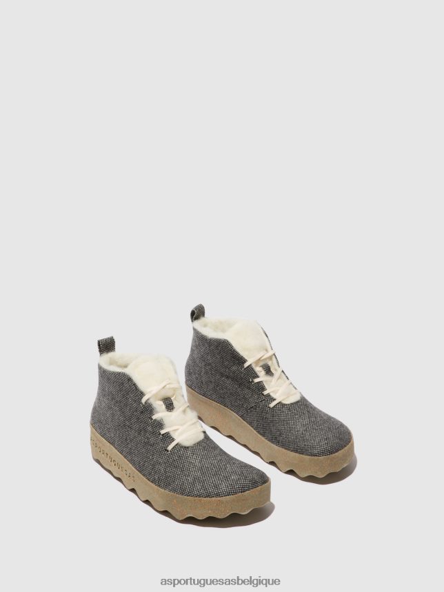 bottes Asportuguesas gâteau de bottines à lacets anthracite femmes BXRT6Z159