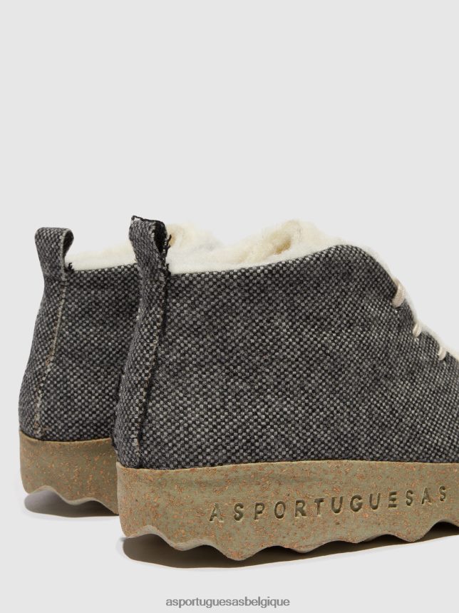 bottes Asportuguesas gâteau de bottines à lacets anthracite femmes BXRT6Z159