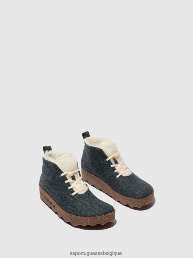 bottes Asportuguesas gâteau de bottines à lacets bleu femmes BXRT6Z167