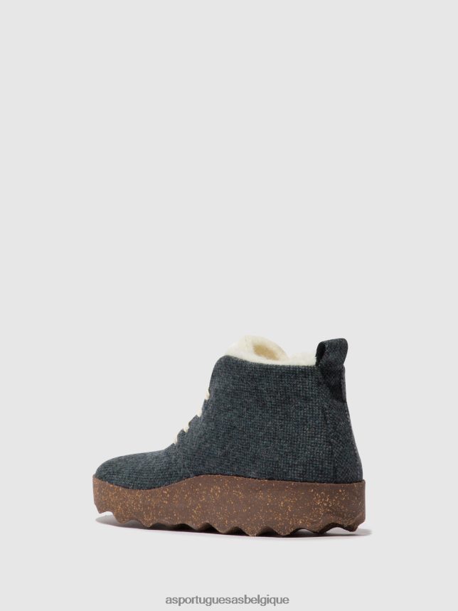 bottes Asportuguesas gâteau de bottines à lacets bleu femmes BXRT6Z167