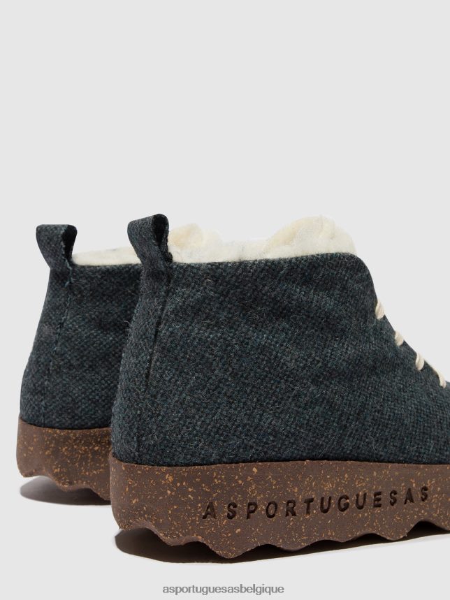 bottes Asportuguesas gâteau de bottines à lacets bleu femmes BXRT6Z167