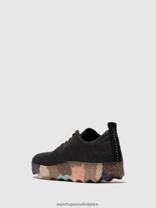 chaussures Asportuguesas camp de chaussures à enfiler pinatex anthracite & semelle multicolore femmes BXRT6Z40