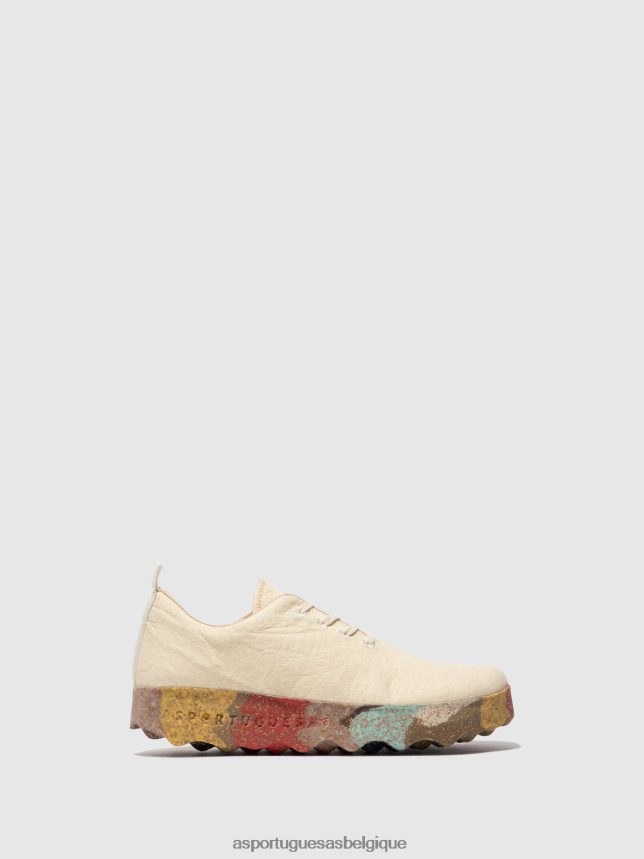 chaussures Asportuguesas camp de chaussures à enfiler pinatex crème & semelle multicolore femmes BXRT6Z61