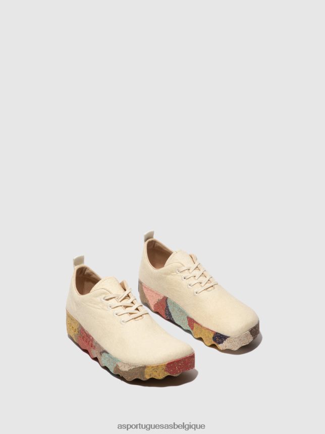chaussures Asportuguesas camp de chaussures à enfiler pinatex crème & semelle multicolore femmes BXRT6Z61