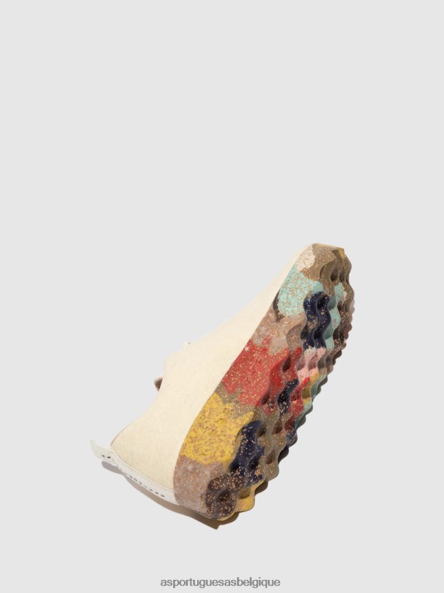 chaussures Asportuguesas camp de chaussures à enfiler pinatex crème & semelle multicolore femmes BXRT6Z61