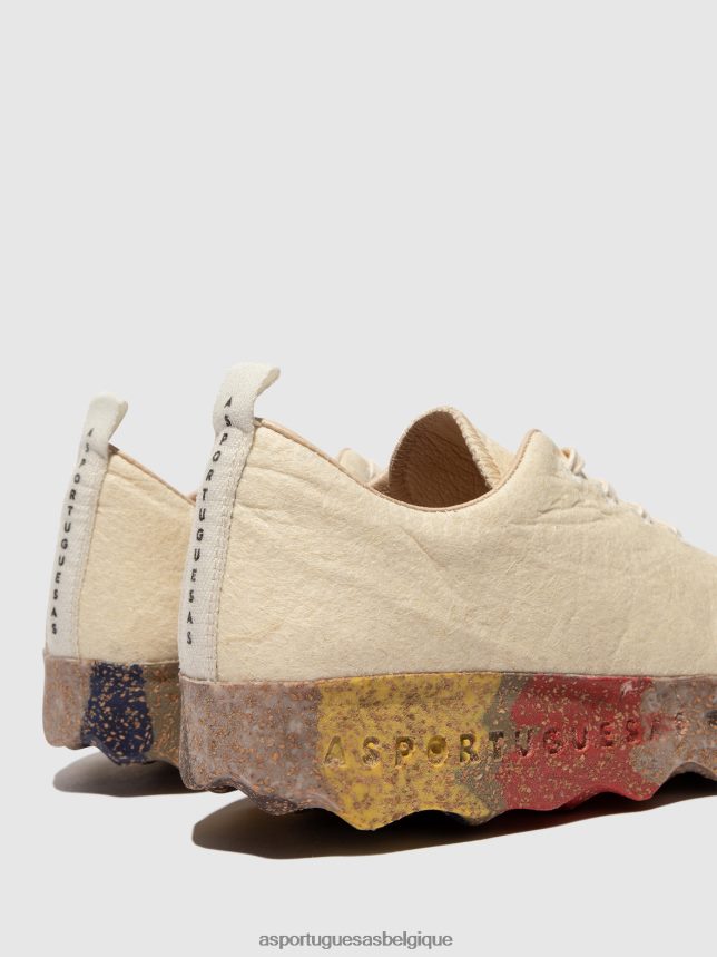 chaussures Asportuguesas camp de chaussures à enfiler pinatex crème & semelle multicolore femmes BXRT6Z61