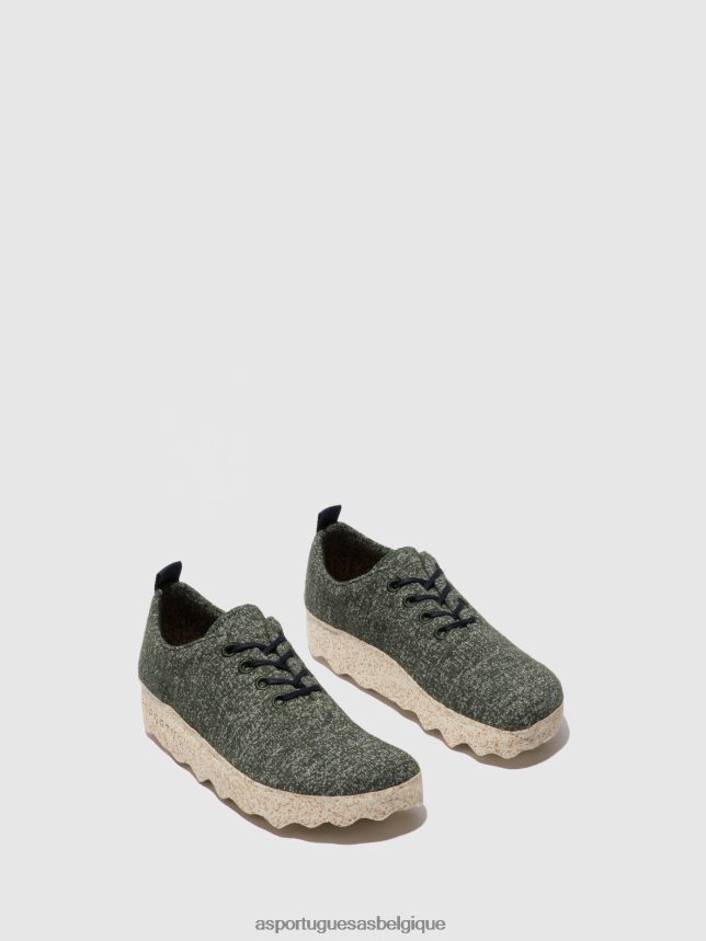 chaussures Asportuguesas camp de chaussures à lacets vert femmes BXRT6Z99