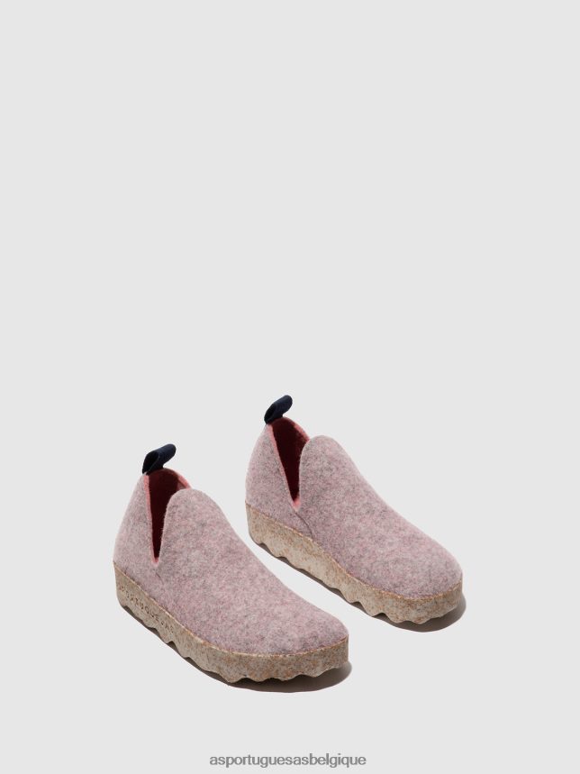 chaussures Asportuguesas chaussures de ville bout rond Rose poussiéreuse femmes BXRT6Z76