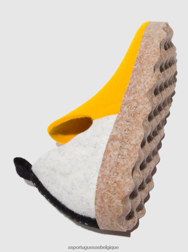 chaussures Asportuguesas chaussures de ville bout rond blanc jaune femmes BXRT6Z53