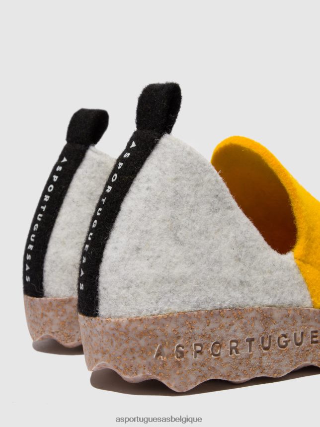 chaussures Asportuguesas chaussures de ville bout rond blanc jaune femmes BXRT6Z53