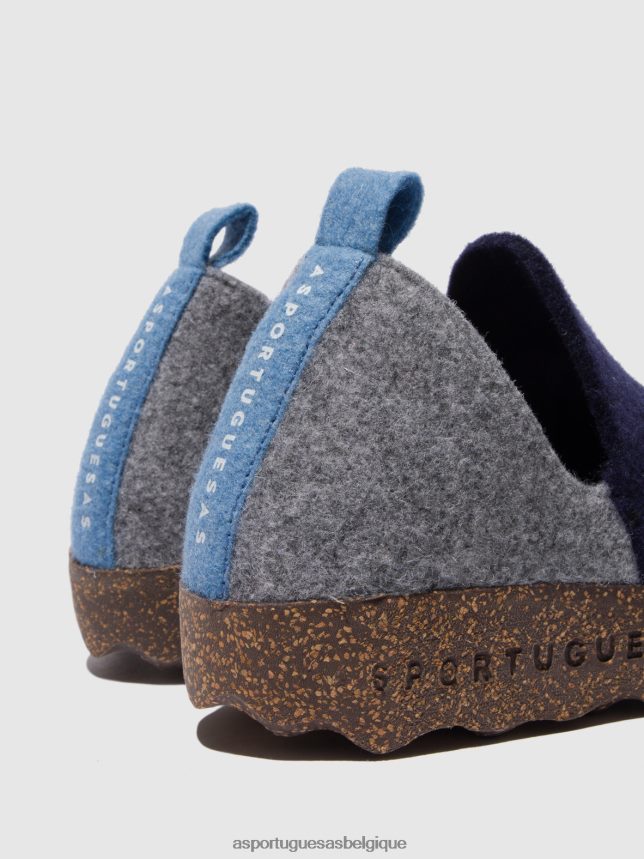 chaussures Asportuguesas chaussures de ville bout rond bleu gris femmes BXRT6Z33