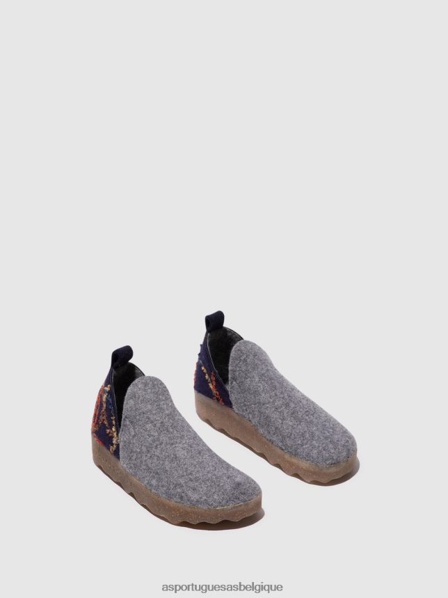 chaussures Asportuguesas chaussures de ville bout rond feutre béton présent femmes BXRT6Z51