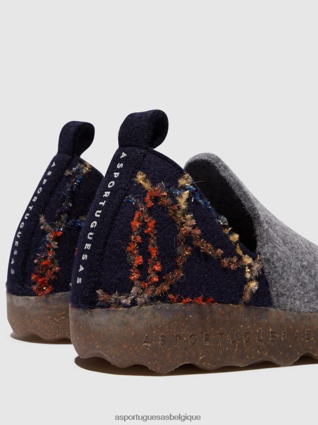 chaussures Asportuguesas chaussures de ville bout rond feutre béton présent femmes BXRT6Z51