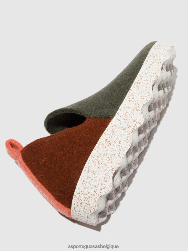 chaussures Asportuguesas chaussures de ville bout rond gris orange femmes BXRT6Z79