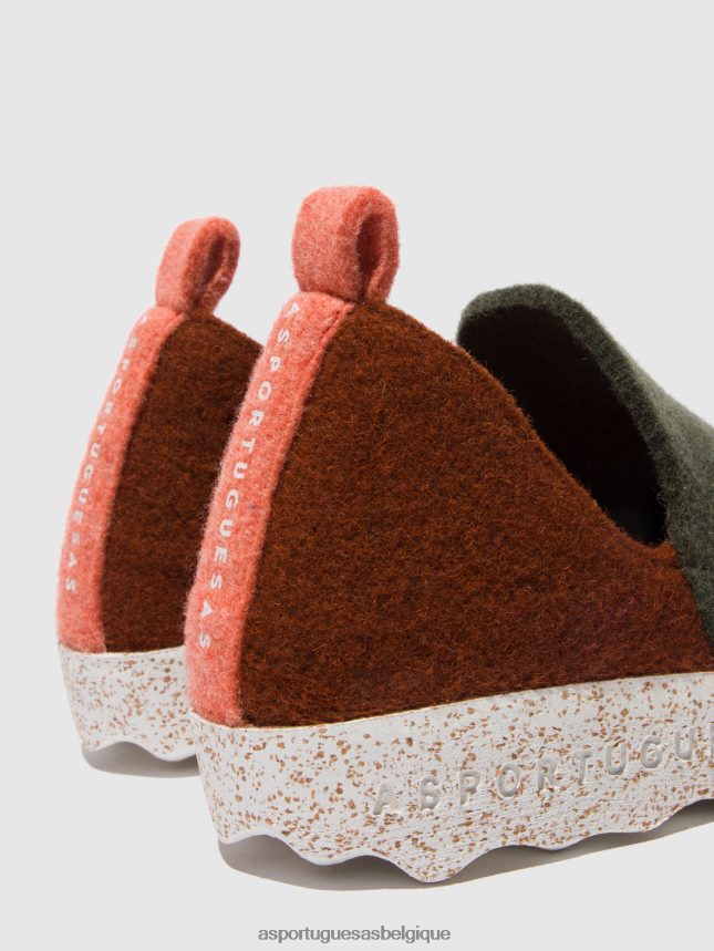 chaussures Asportuguesas chaussures de ville bout rond gris orange femmes BXRT6Z79