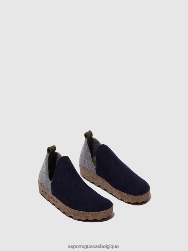 chaussures Asportuguesas chaussures de ville bout rond marine/béton femmes BXRT6Z98