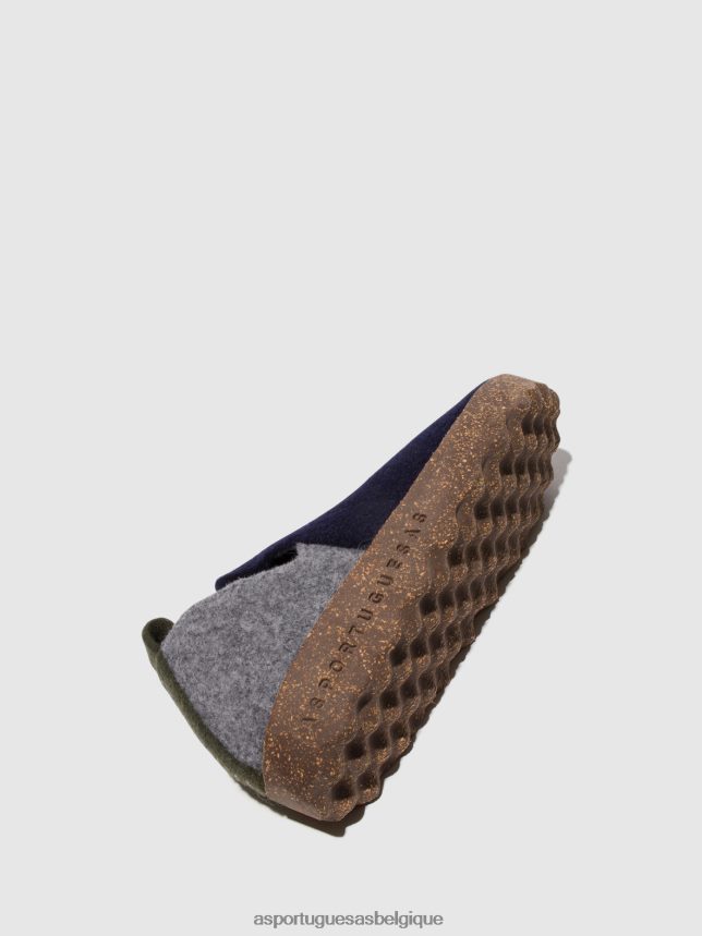 chaussures Asportuguesas chaussures de ville bout rond marine/béton femmes BXRT6Z98