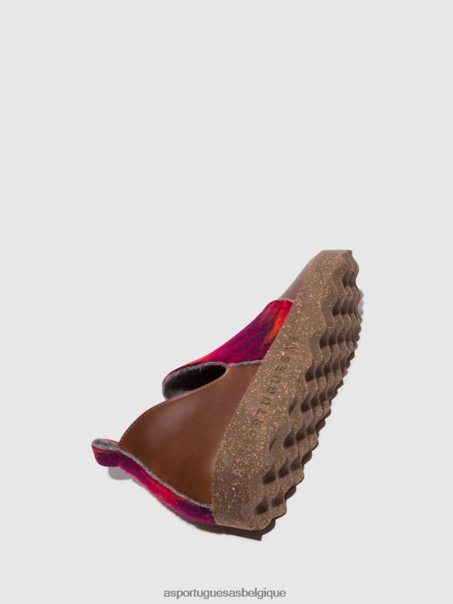 chaussures Asportuguesas chaussures de ville bout rond marron/rose femmes BXRT6Z104