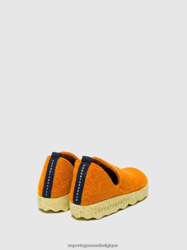 chaussures Asportuguesas chaussures de ville bout rond orange femmes BXRT6Z111