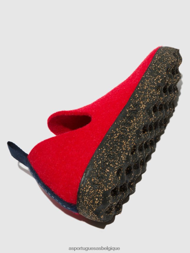 chaussures Asportuguesas chaussures de ville bout rond rouge femmes BXRT6Z55