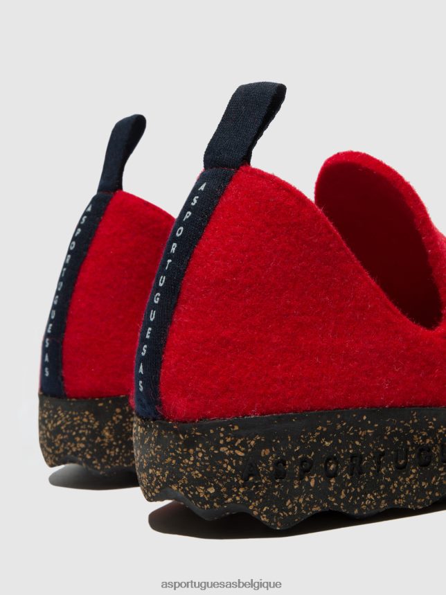 chaussures Asportuguesas chaussures de ville bout rond rouge femmes BXRT6Z55