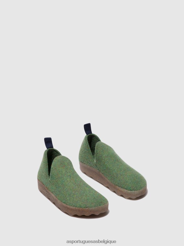 chaussures Asportuguesas chaussures de ville bout rond vert femmes BXRT6Z89