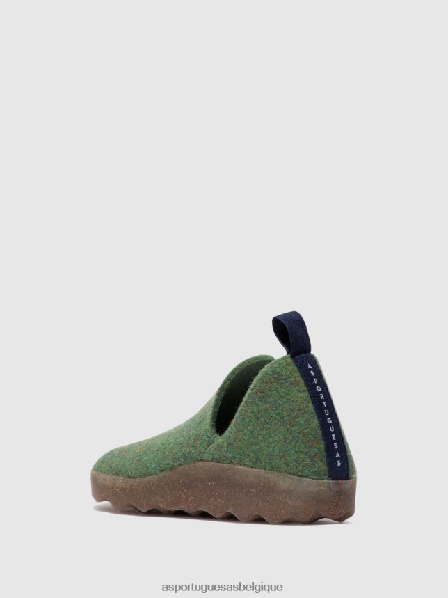 chaussures Asportuguesas chaussures de ville bout rond vert femmes BXRT6Z89