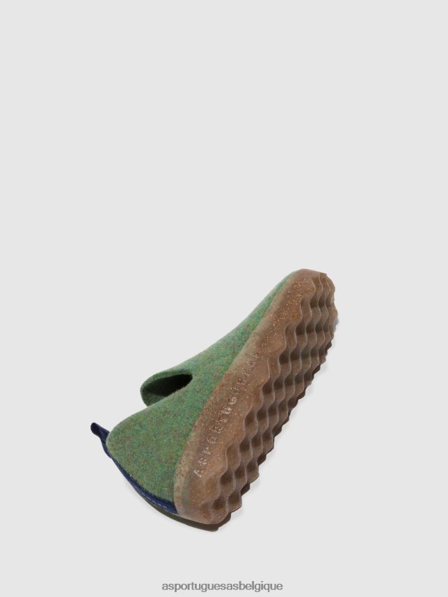 chaussures Asportuguesas chaussures de ville bout rond vert femmes BXRT6Z89