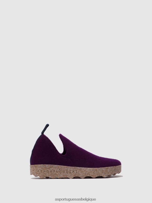 chaussures Asportuguesas chaussures de ville bout rond violet foncé femmes BXRT6Z49