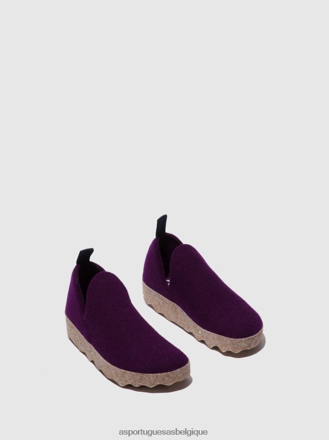chaussures Asportuguesas chaussures de ville bout rond violet foncé femmes BXRT6Z49
