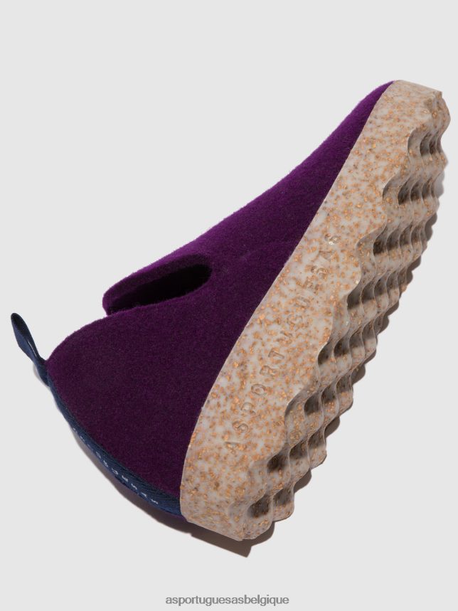 chaussures Asportuguesas chaussures de ville bout rond violet foncé femmes BXRT6Z49
