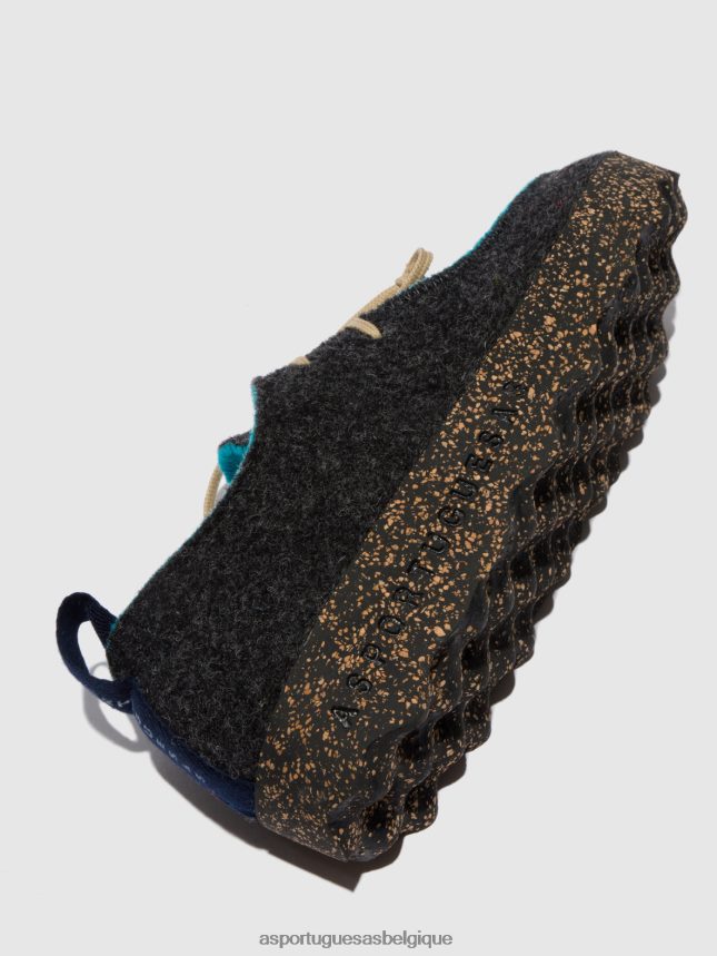 chaussures Asportuguesas chaussures à lacets chat anthracite femmes BXRT6Z57