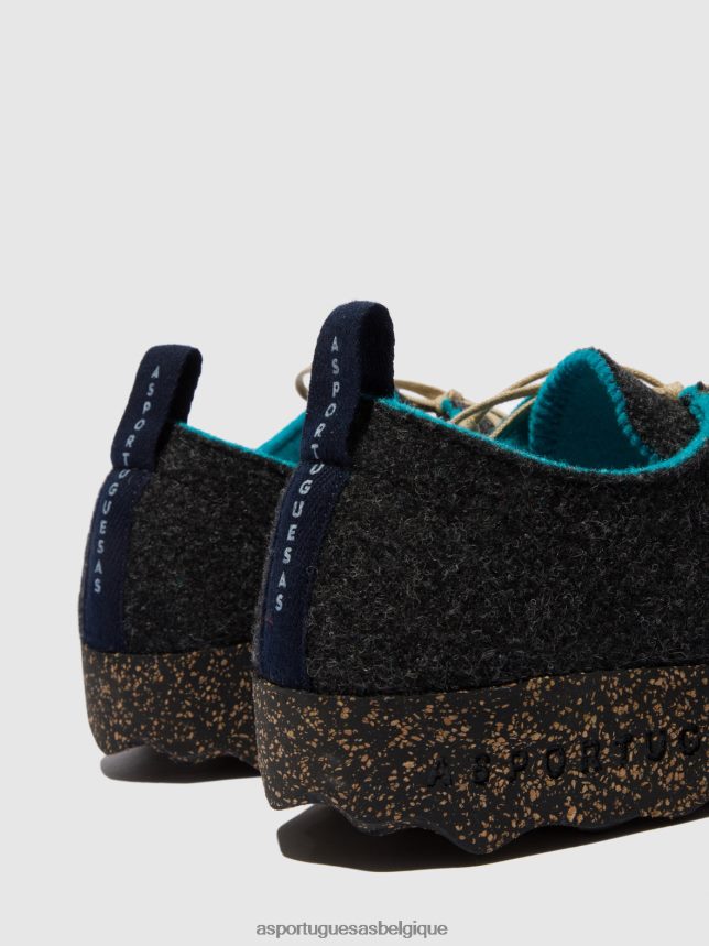 chaussures Asportuguesas chaussures à lacets chat anthracite femmes BXRT6Z57
