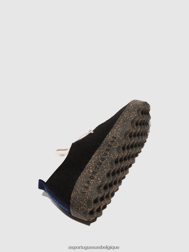 chaussures Asportuguesas chaussures à lacets chat noir/vert militaire femmes BXRT6Z106