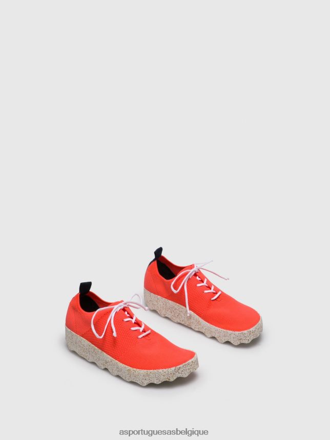 formateurs Asportuguesas code des baskets à lacets corail femmes BXRT6Z13