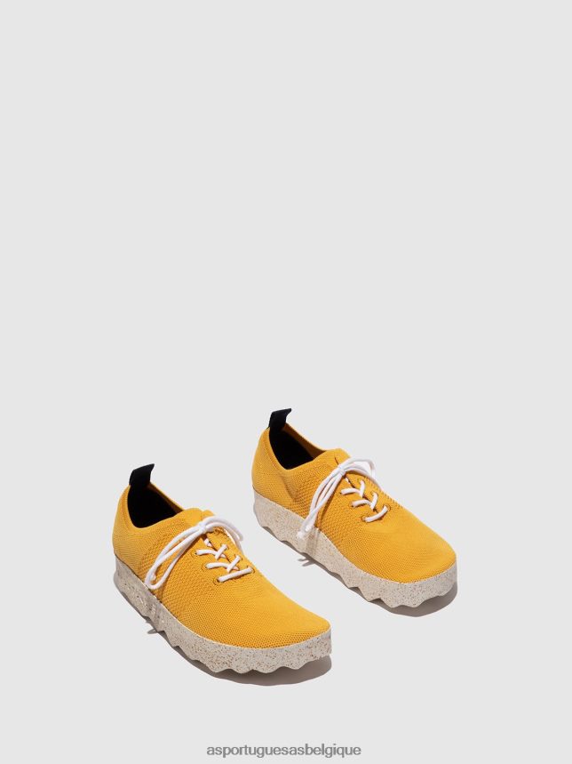 formateurs Asportuguesas code des baskets à lacets jaune femmes BXRT6Z9