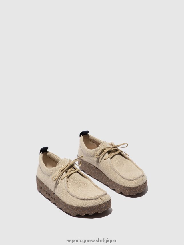 formateurs Asportuguesas discuter avec des baskets à lacets lin naturel recyclé femmes BXRT6Z87