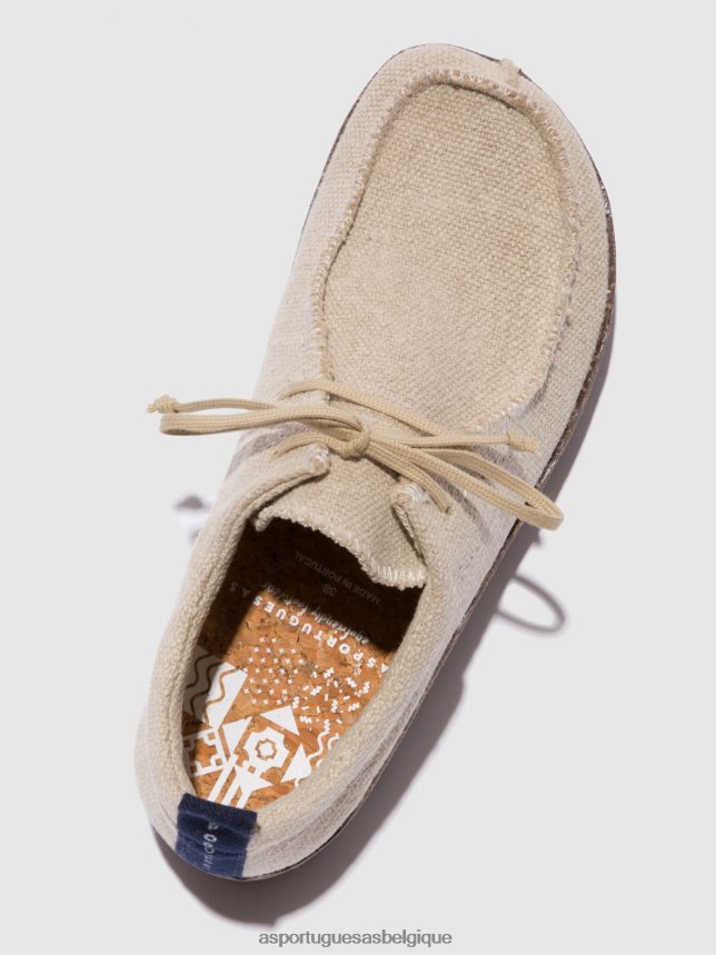 formateurs Asportuguesas discuter avec des baskets à lacets lin naturel recyclé femmes BXRT6Z87