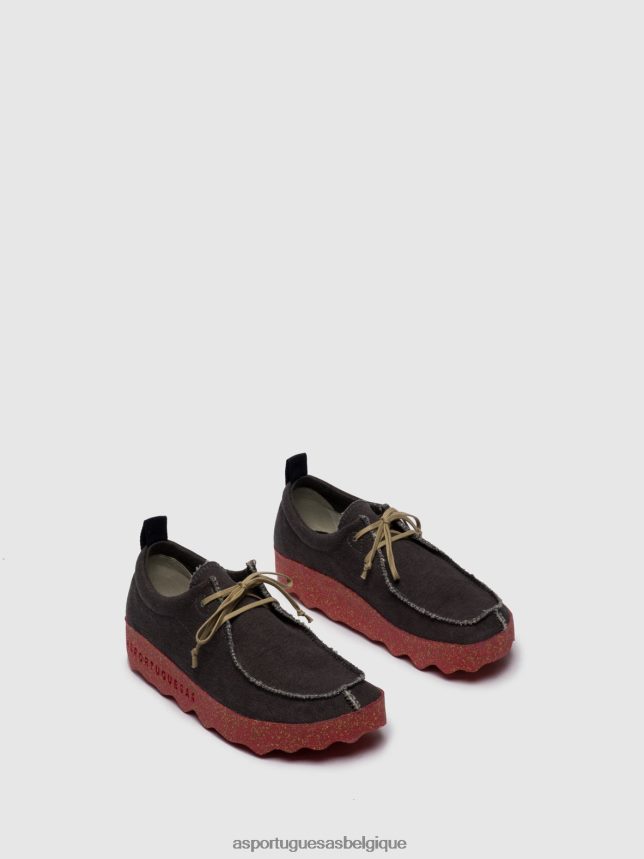 formateurs Asportuguesas discuter avec des baskets à lacets noir femmes BXRT6Z59