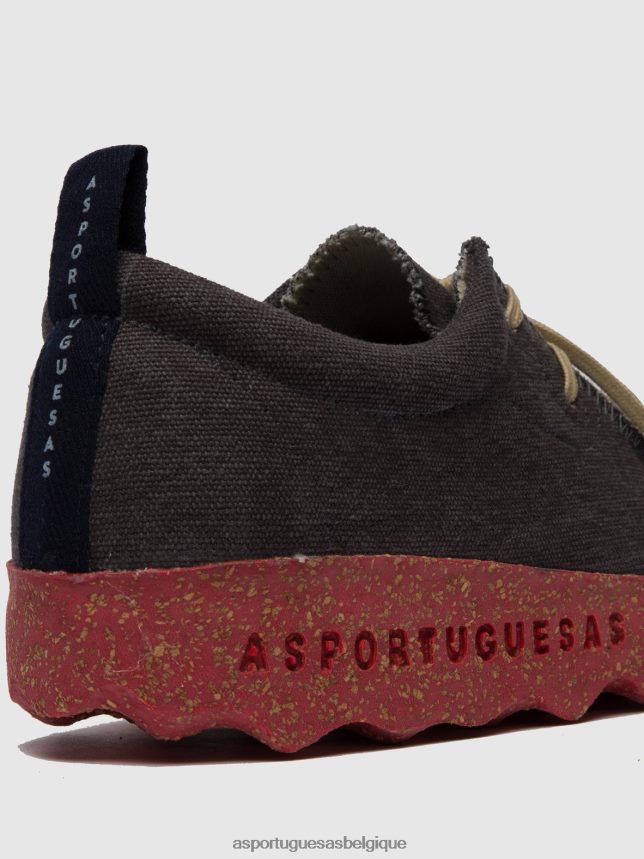 formateurs Asportuguesas discuter avec des baskets à lacets noir femmes BXRT6Z59