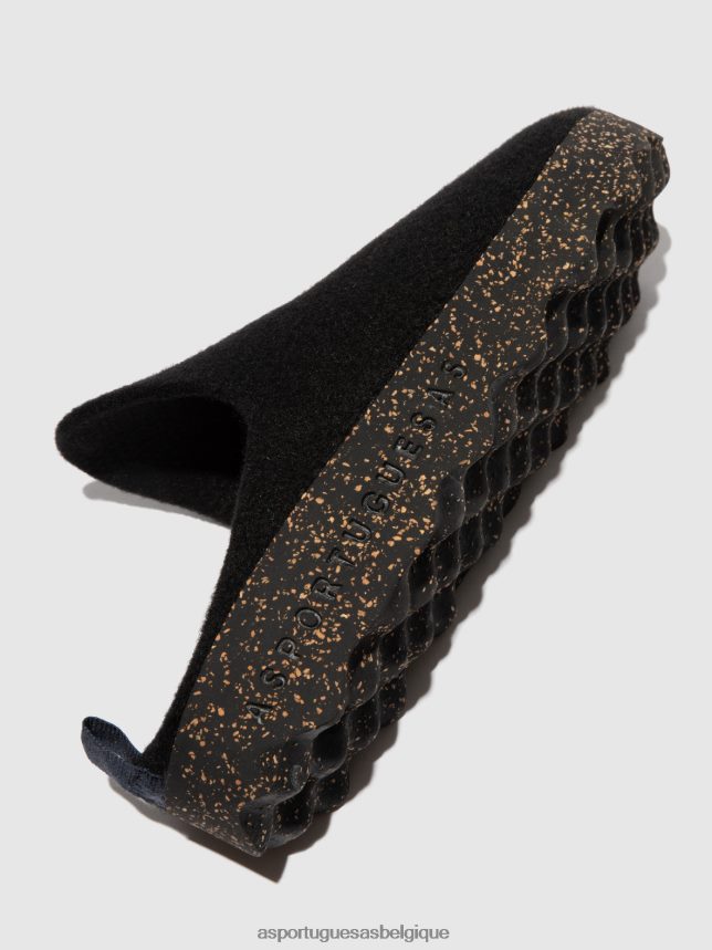 mules Asportuguesas les mules à enfiler viennent noir femmes BXRT6Z130